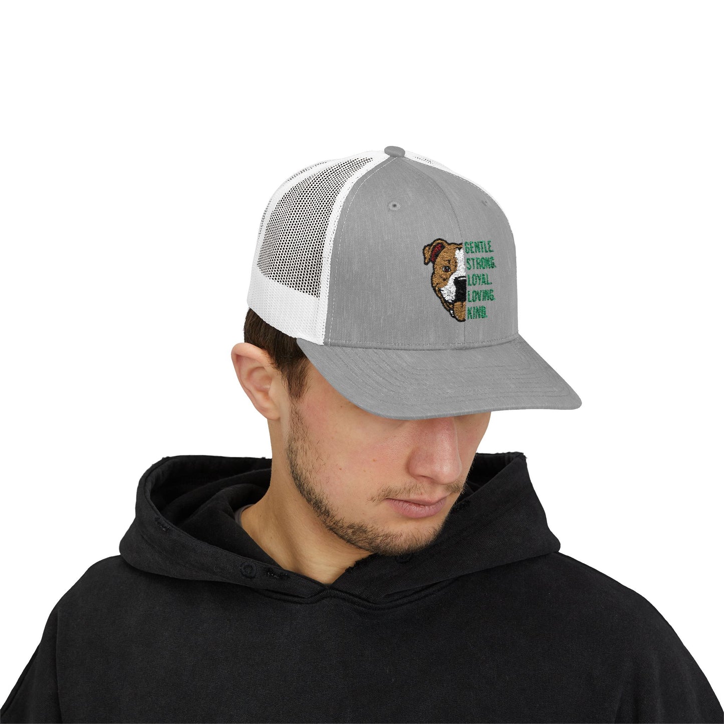 Gentle Strong Loyal Loving Kind Pitbull Trucker Cap | Yupoong 6606