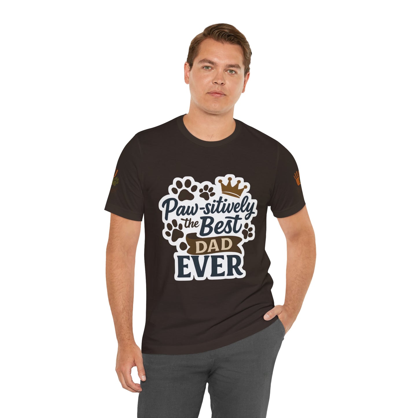 Paw-sitively the Best Dog Dad Ever | Bella + Canvas 3001 Olive Tee