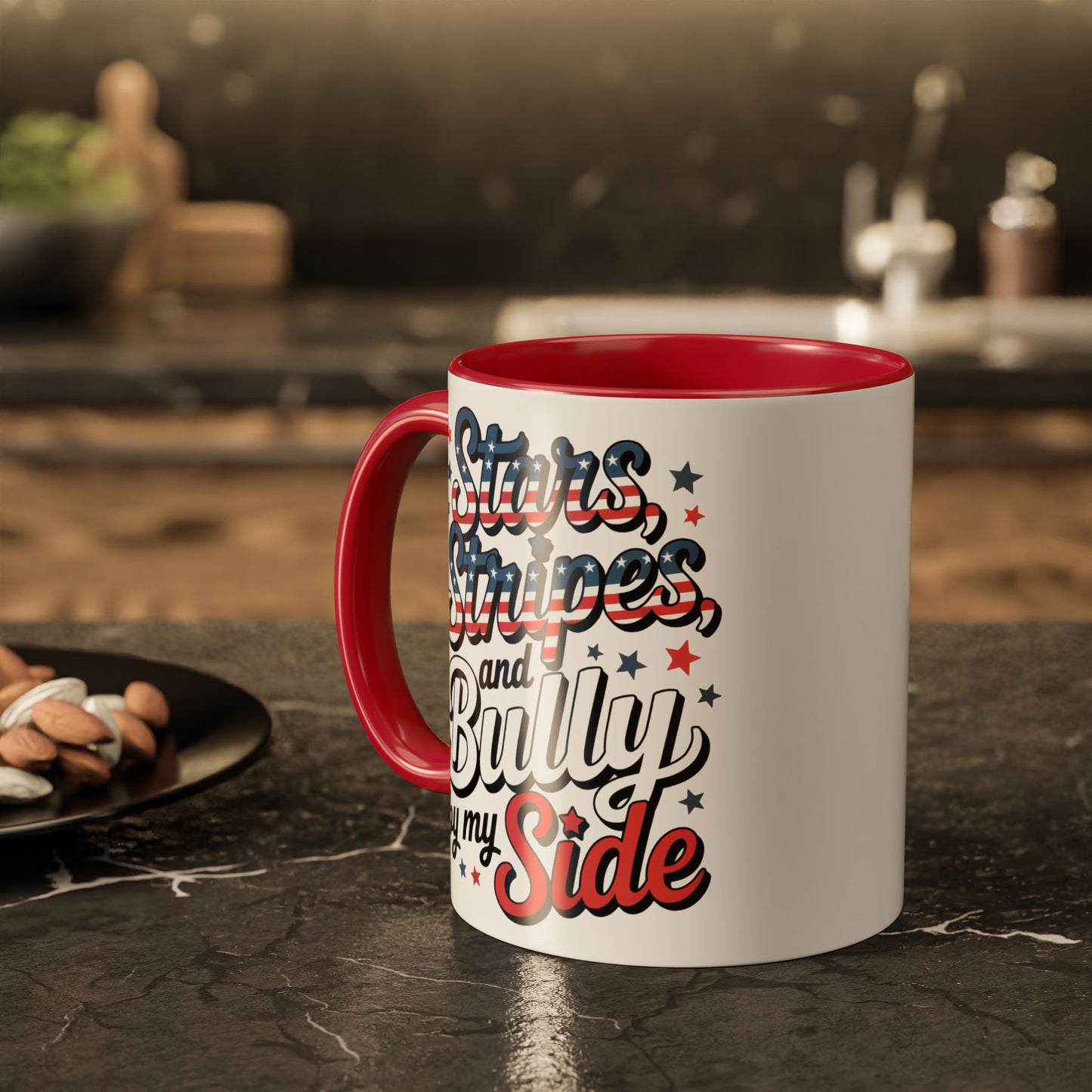 Pitbull Patriot Mug – American Flag Dog Lovers Coffee Cup