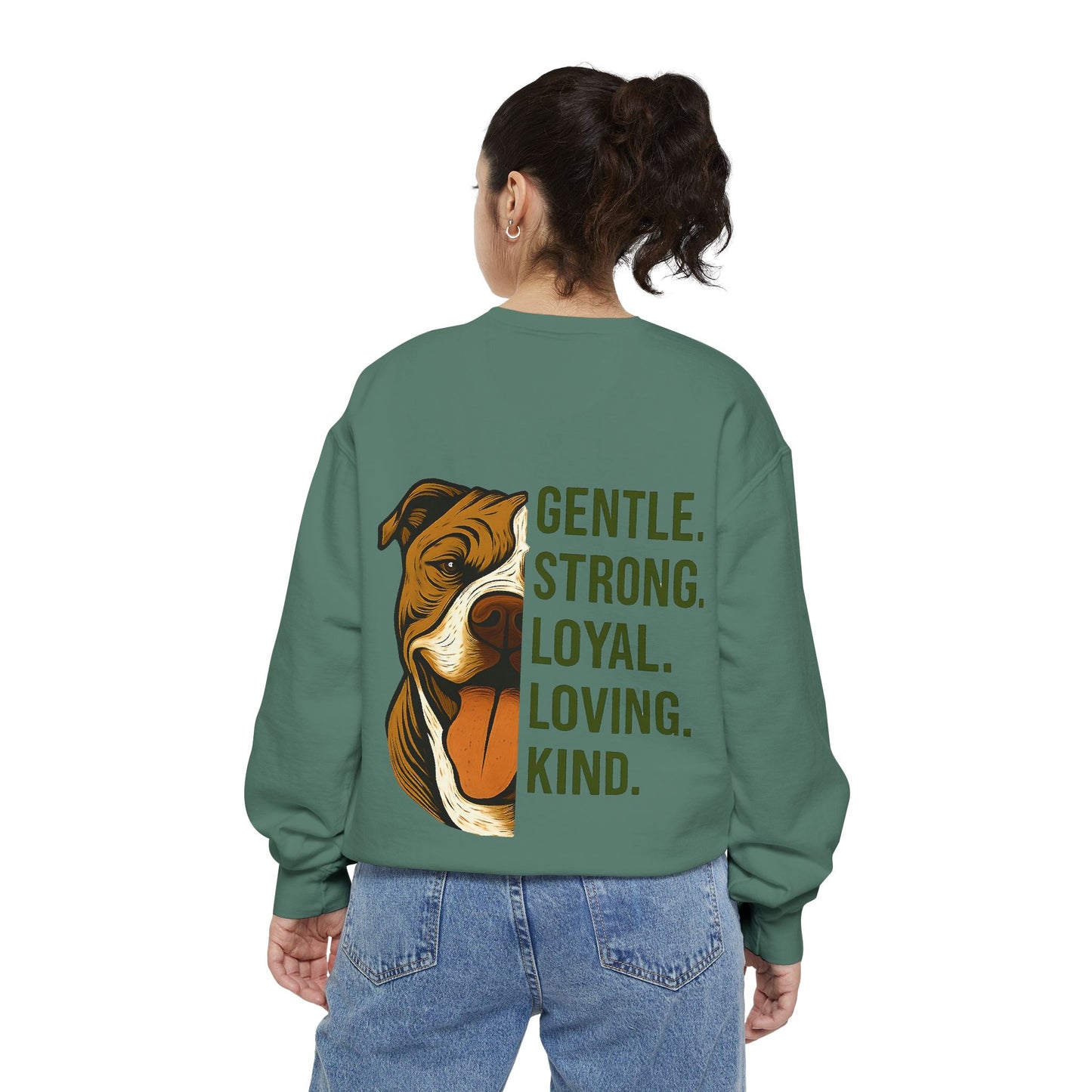 Gentle & Loyal Pit Bull Sweatshirt | Comfort Colors® 1566 Unisex Garment-Dyed