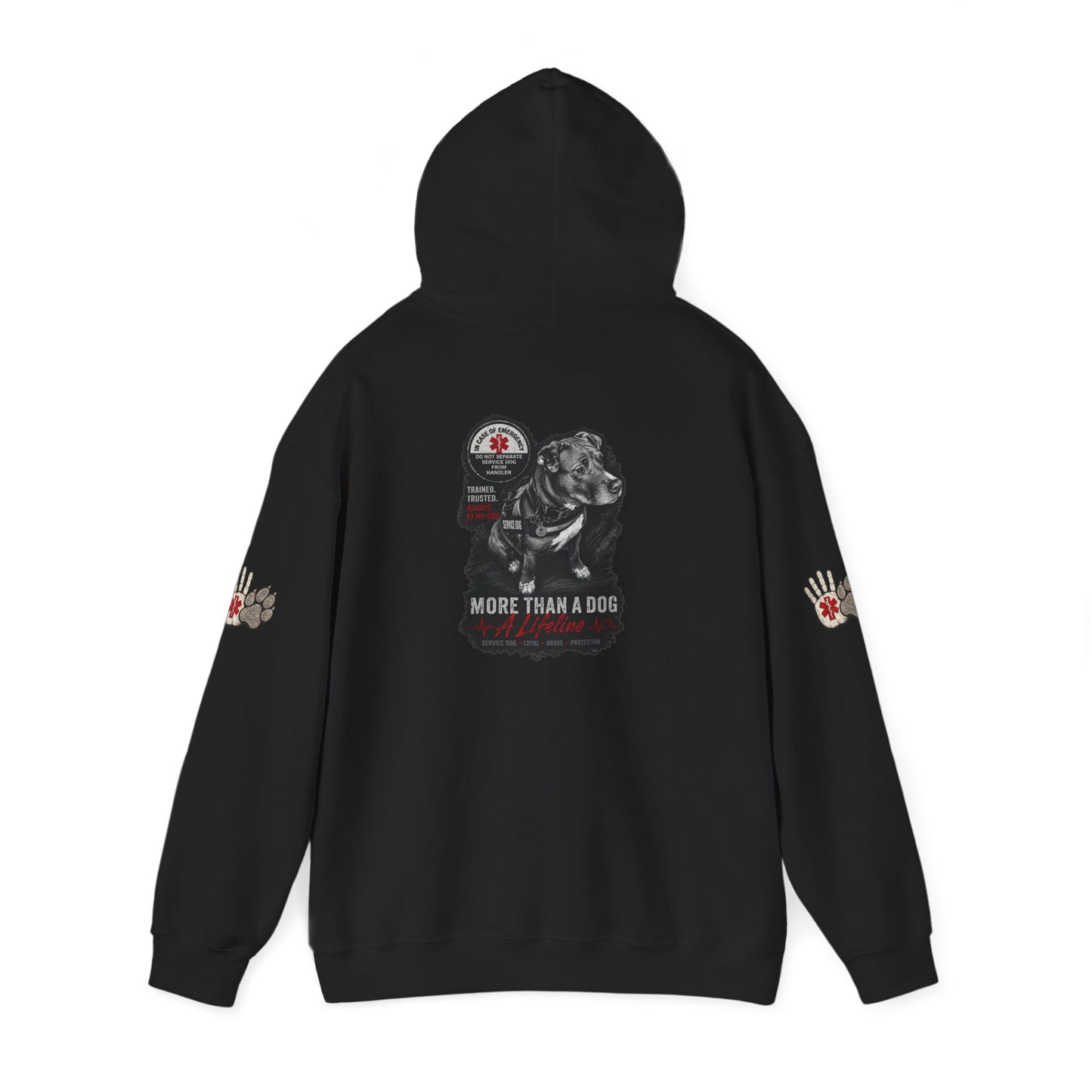 Personalized Service Dog Hoodie – "More Than a Dog, A Lifeline" Custom Pet Portrait Hoodie