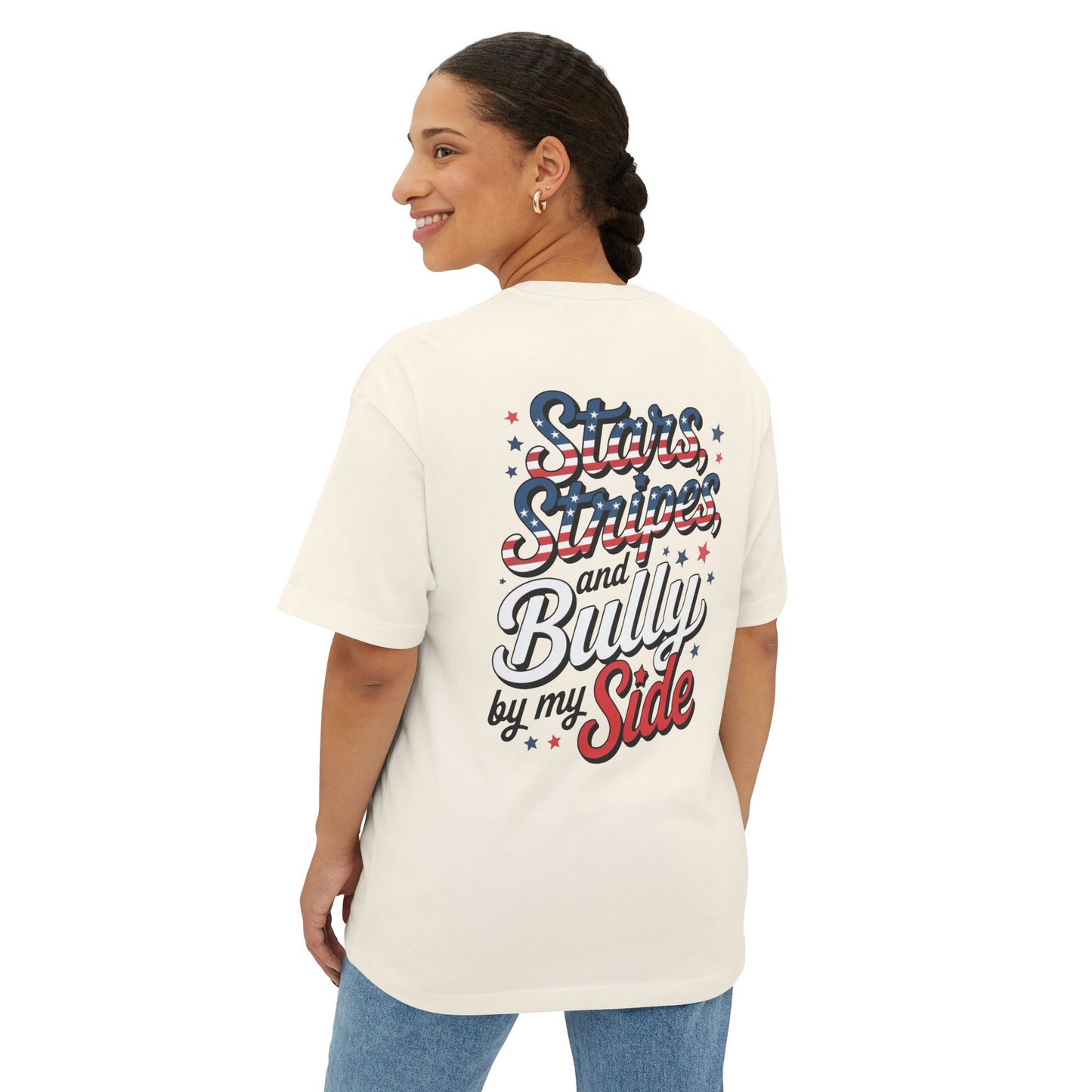 Stars, Stripes, and Bully by My Side – Patriotic Pitbull T-Shirt