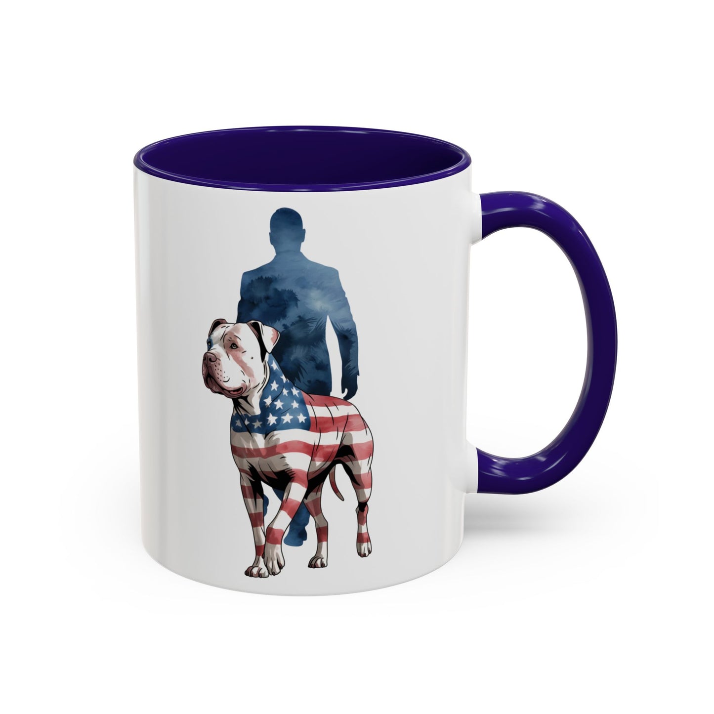 Bullies By My Side Mug – Blue Man Stars & Stripes Pitbull Coffee Cup