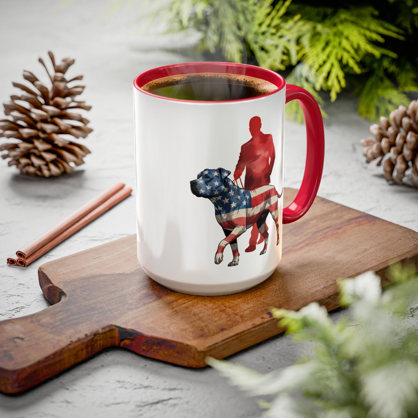 Pitbull Patriot Mug – American Flag Dog Lovers Coffee Cup