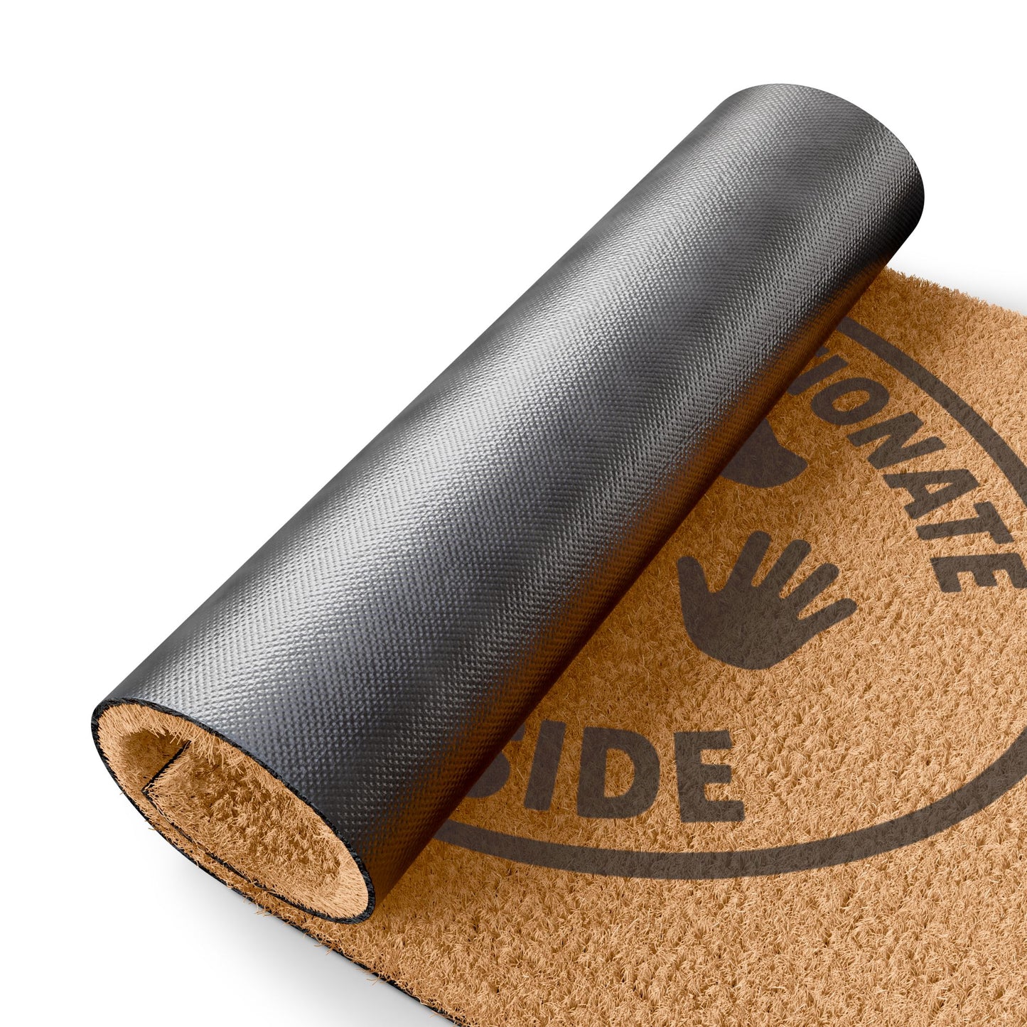 “Beware: Affectionate Pitbull Inside” Badge Doormat – Bonded Hand & Paw Edition