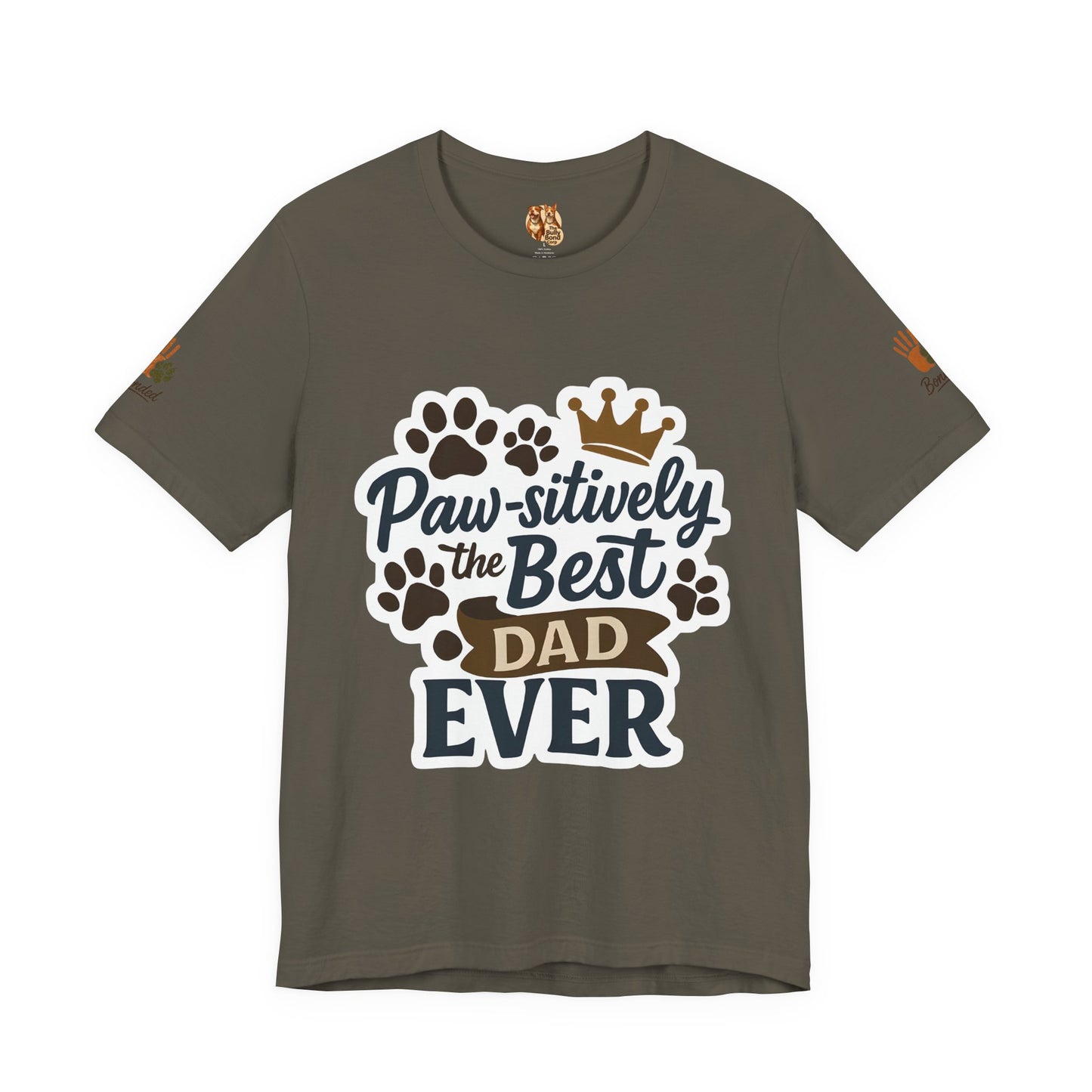 Paw-sitively the Best Dog Dad Ever | Bella + Canvas 3001 Olive Tee