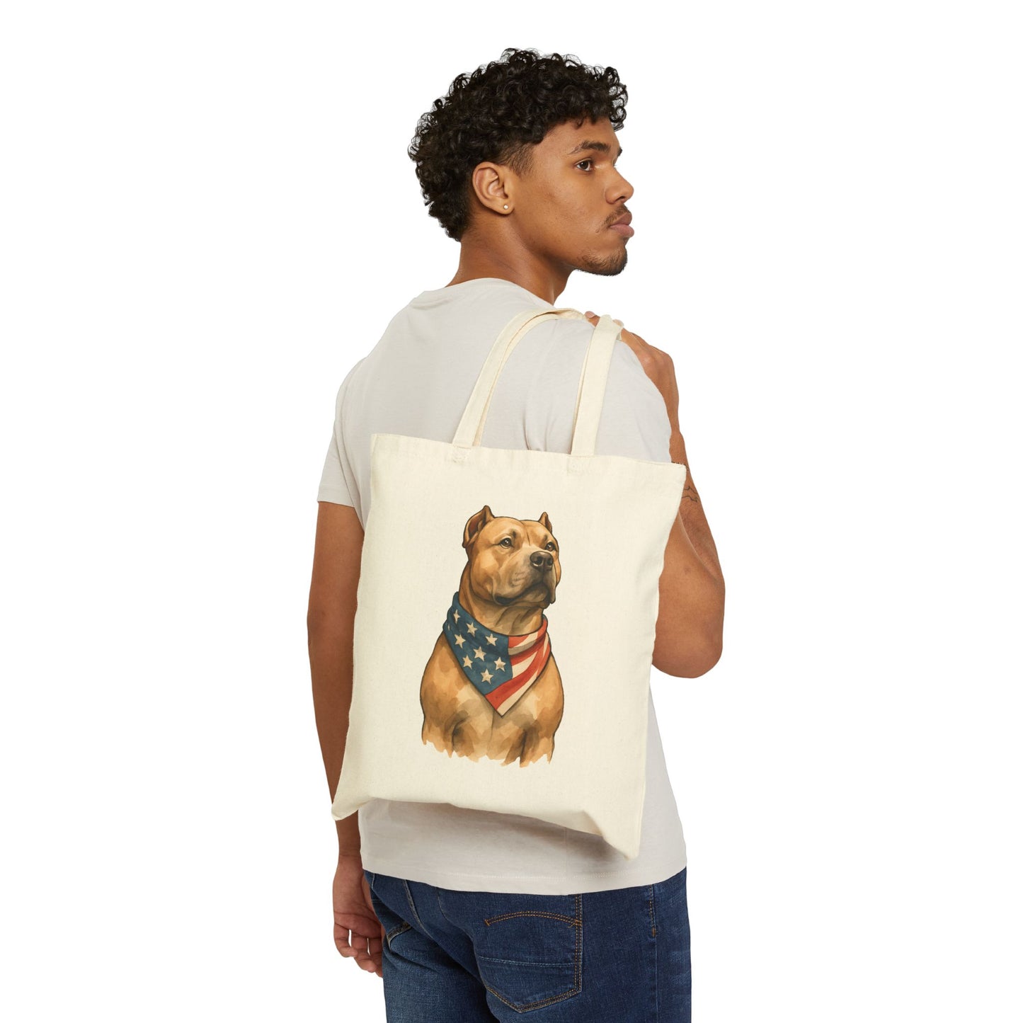 Patriot Pitbull Canvas Tote Bag – Bully Bond Corp