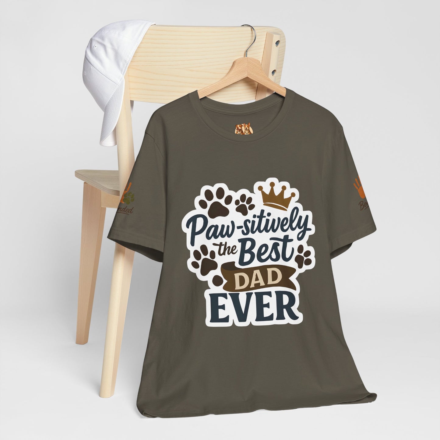 Paw-sitively the Best Dog Dad Ever | Bella + Canvas 3001 Olive Tee