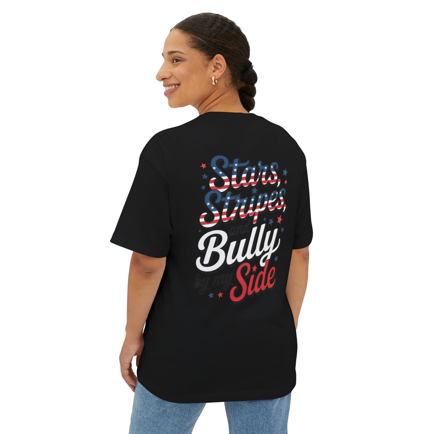 Stars, Stripes, and Bully by My Side – Patriotic Pitbull T-Shirt