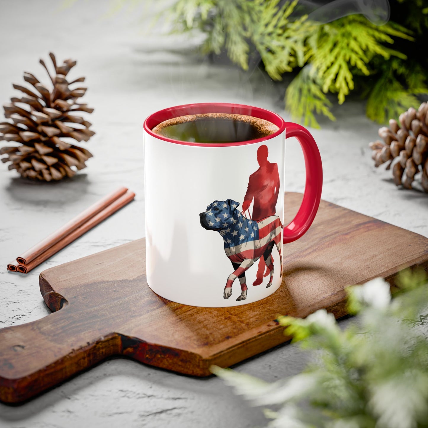 Pitbull Patriot Mug – American Flag Dog Lovers Coffee Cup