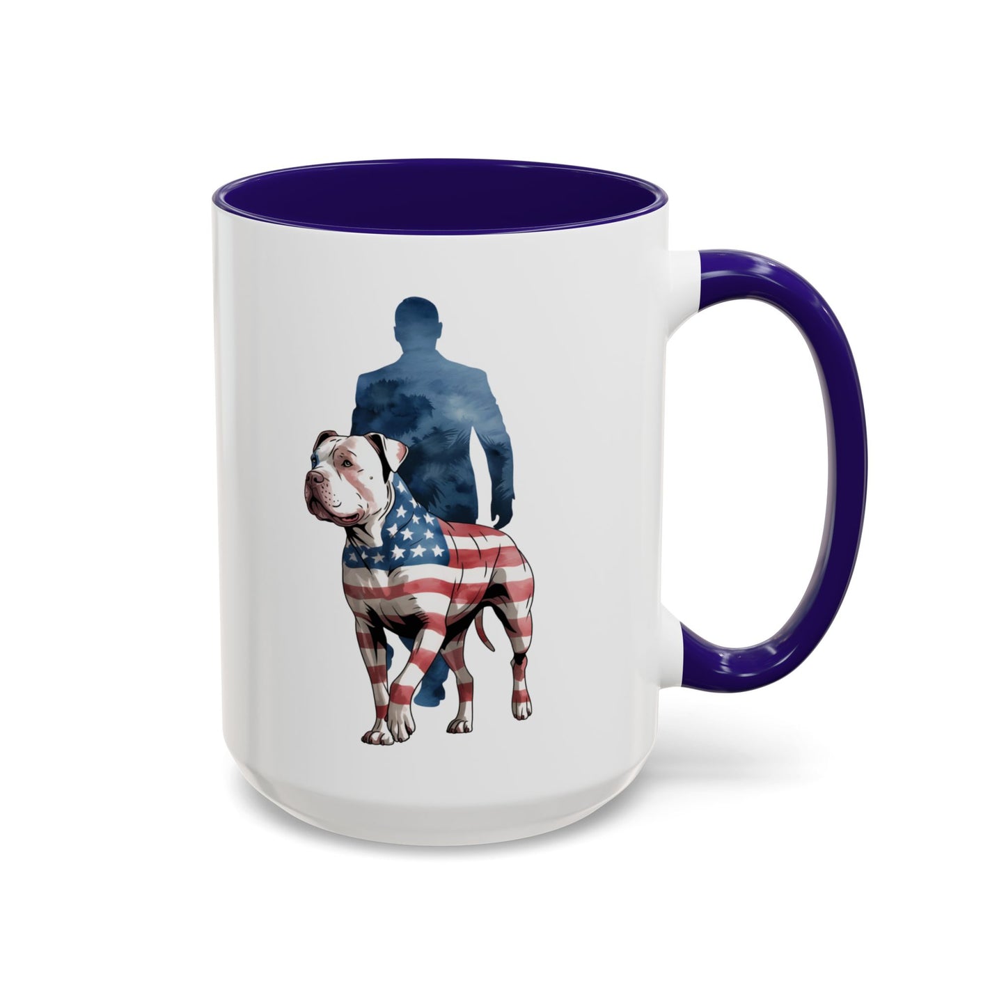 Bullies By My Side Mug – Blue Man Stars & Stripes Pitbull Coffee Cup