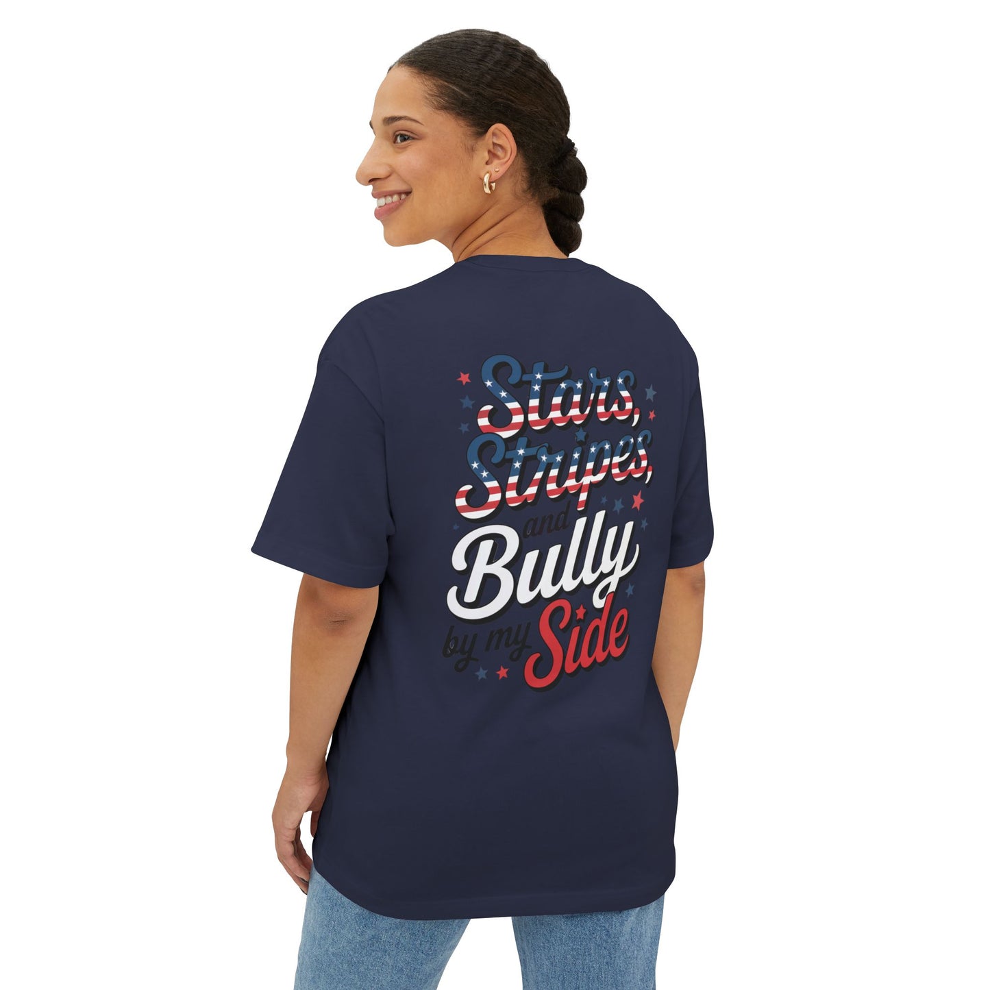 Stars, Stripes, and Bully by My Side – Patriotic Pitbull T-Shirt