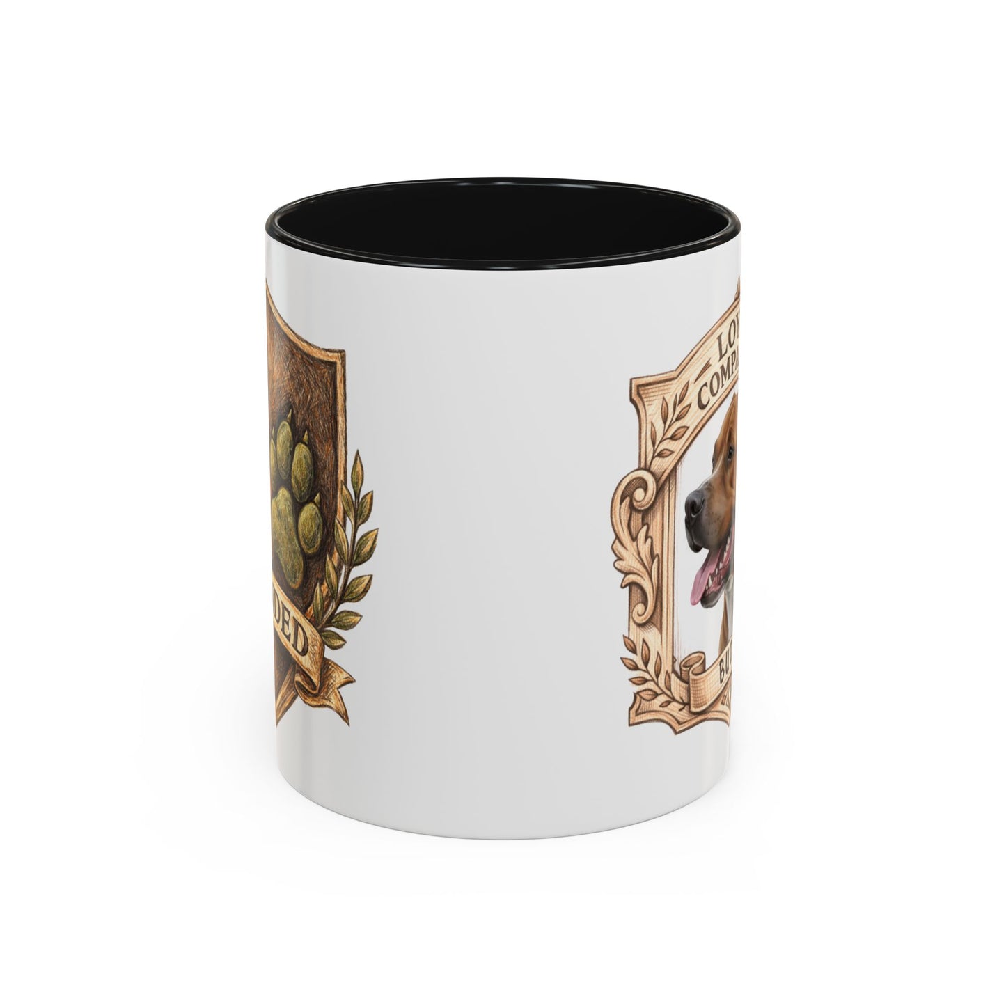 Personalized Dog Mug – Custom Digital Pencil Sketch Portrait (Men’s Edition – Bonded Shield)