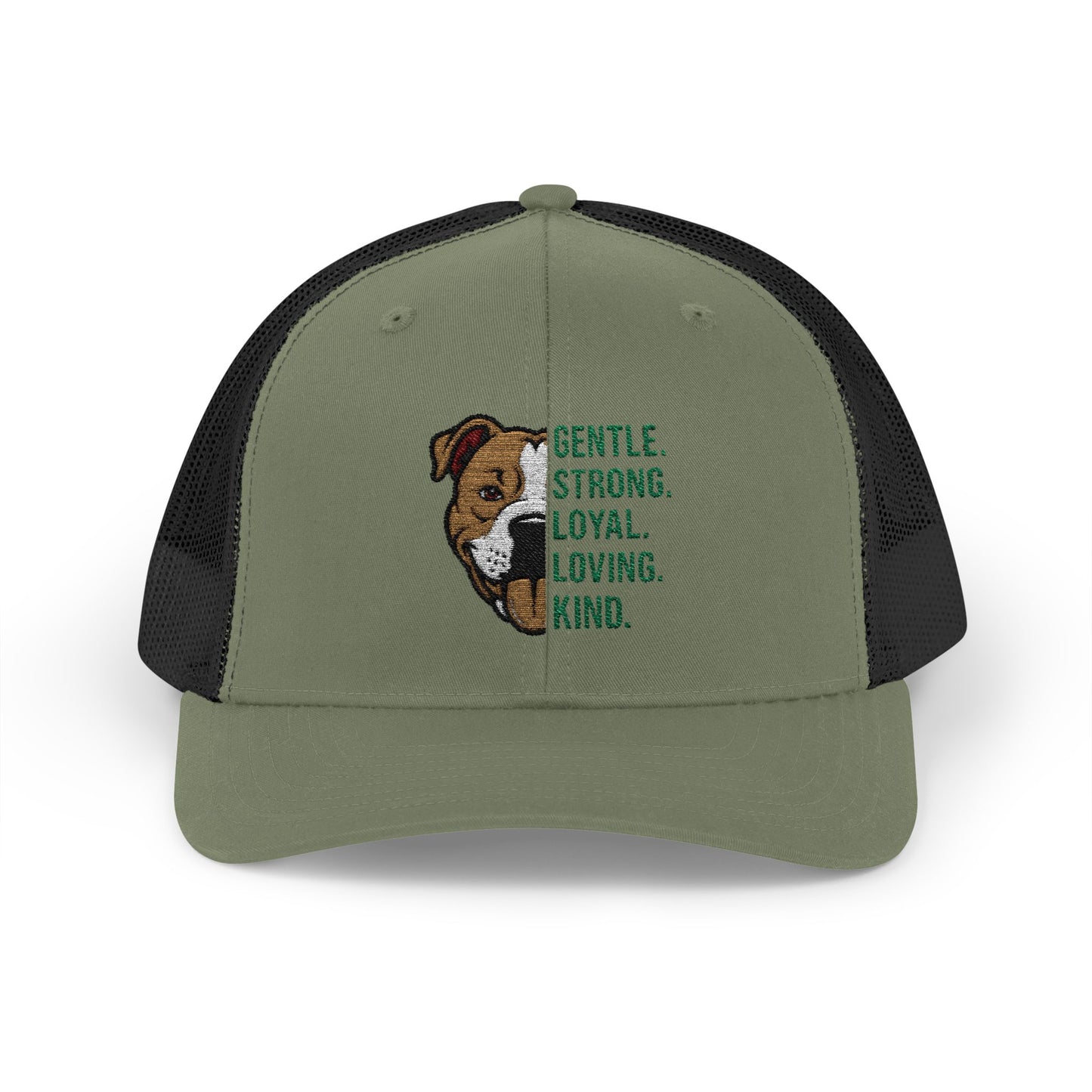 Gentle Strong Loyal Loving Kind Pitbull Trucker Cap | Yupoong 6606