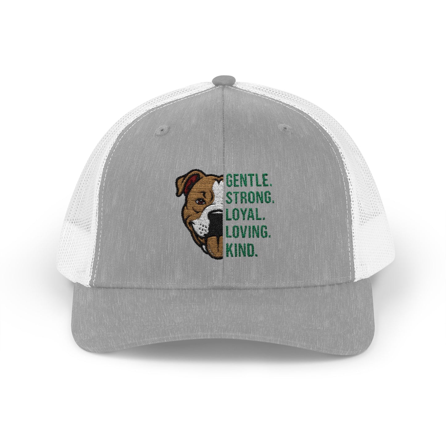 Gentle Strong Loyal Loving Kind Pitbull Trucker Cap | Yupoong 6606