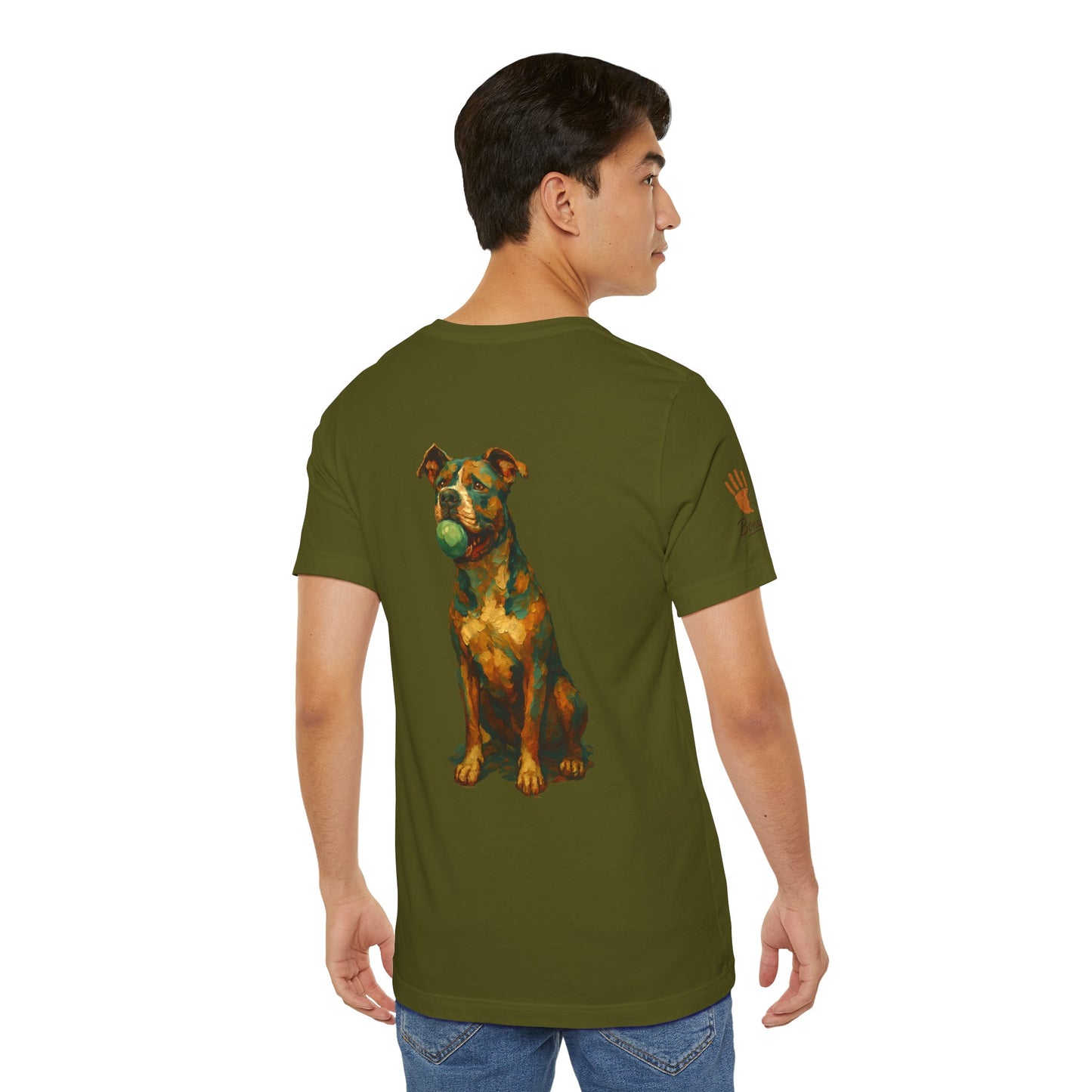 Paw-sitively the Best Dog Dad Ever | Bella + Canvas 3001 Olive Tee