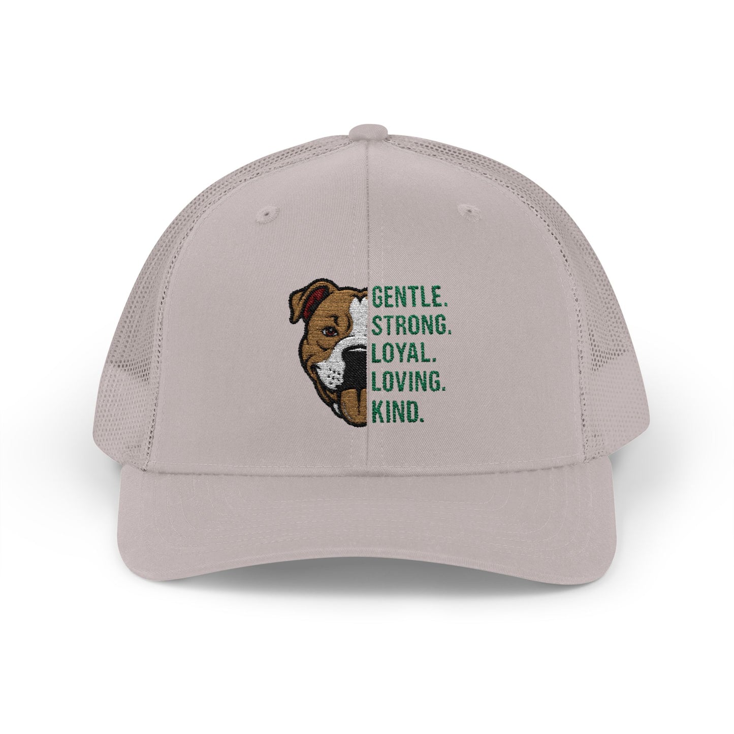 Gentle Strong Loyal Loving Kind Pitbull Trucker Cap | Yupoong 6606