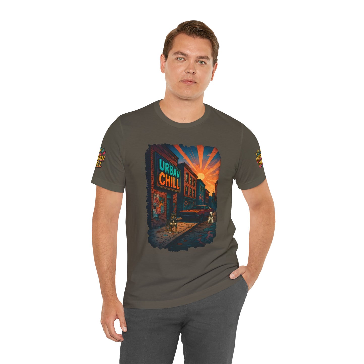 Urban Chill Sunset Pitbull Street Tee – Bella + Canvas 3001