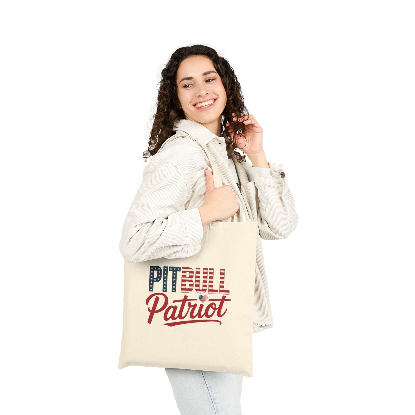 Patriot Pitbull Canvas Tote Bag – Bully Bond Corp