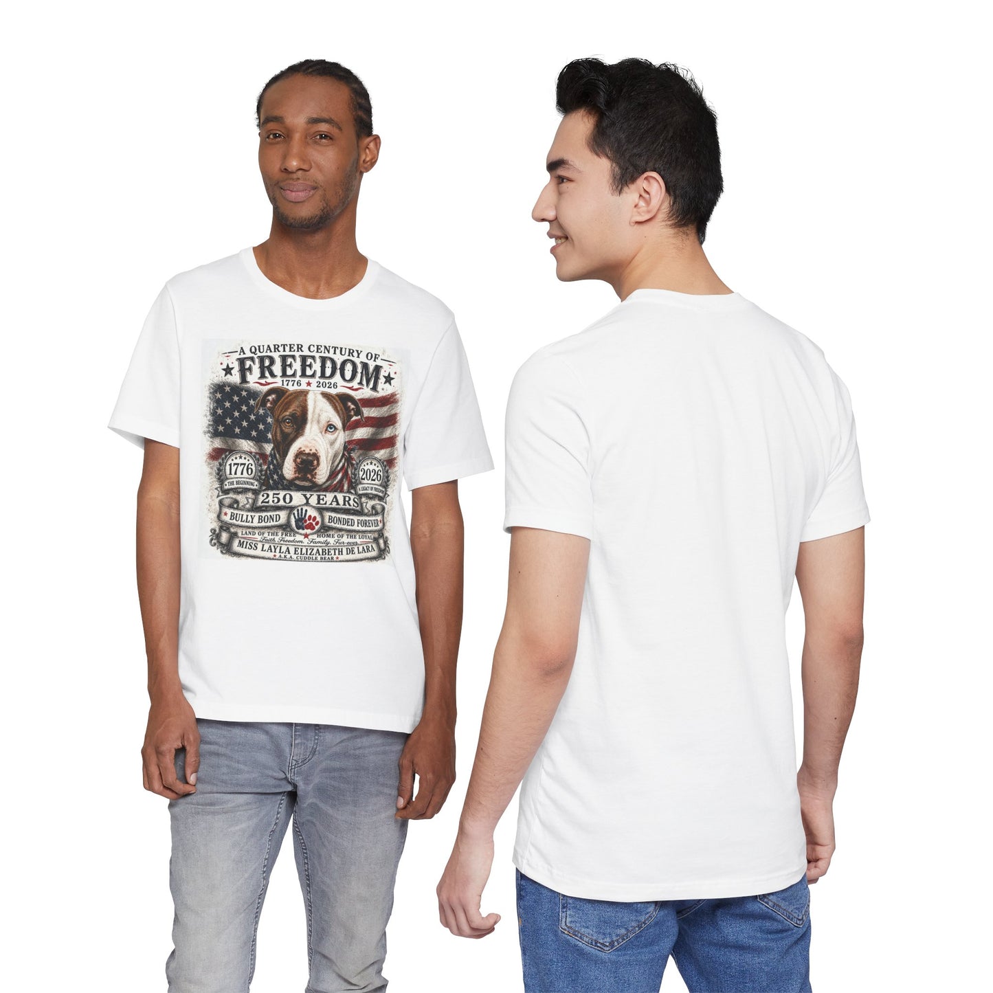 Custom 250 Years of Freedom Service Dog Tribute Shirt – Personalized Patriotic Dog Portrait Tee
