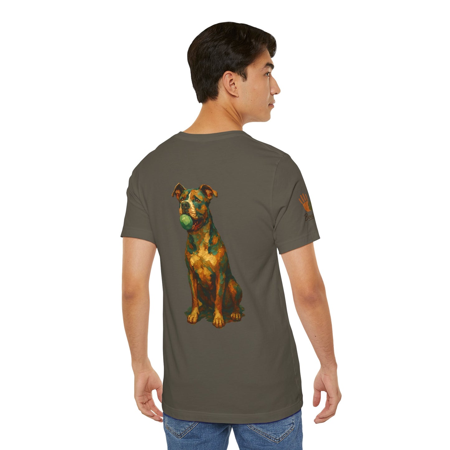 Paw-sitively the Best Dog Dad Ever | Bella + Canvas 3001 Olive Tee