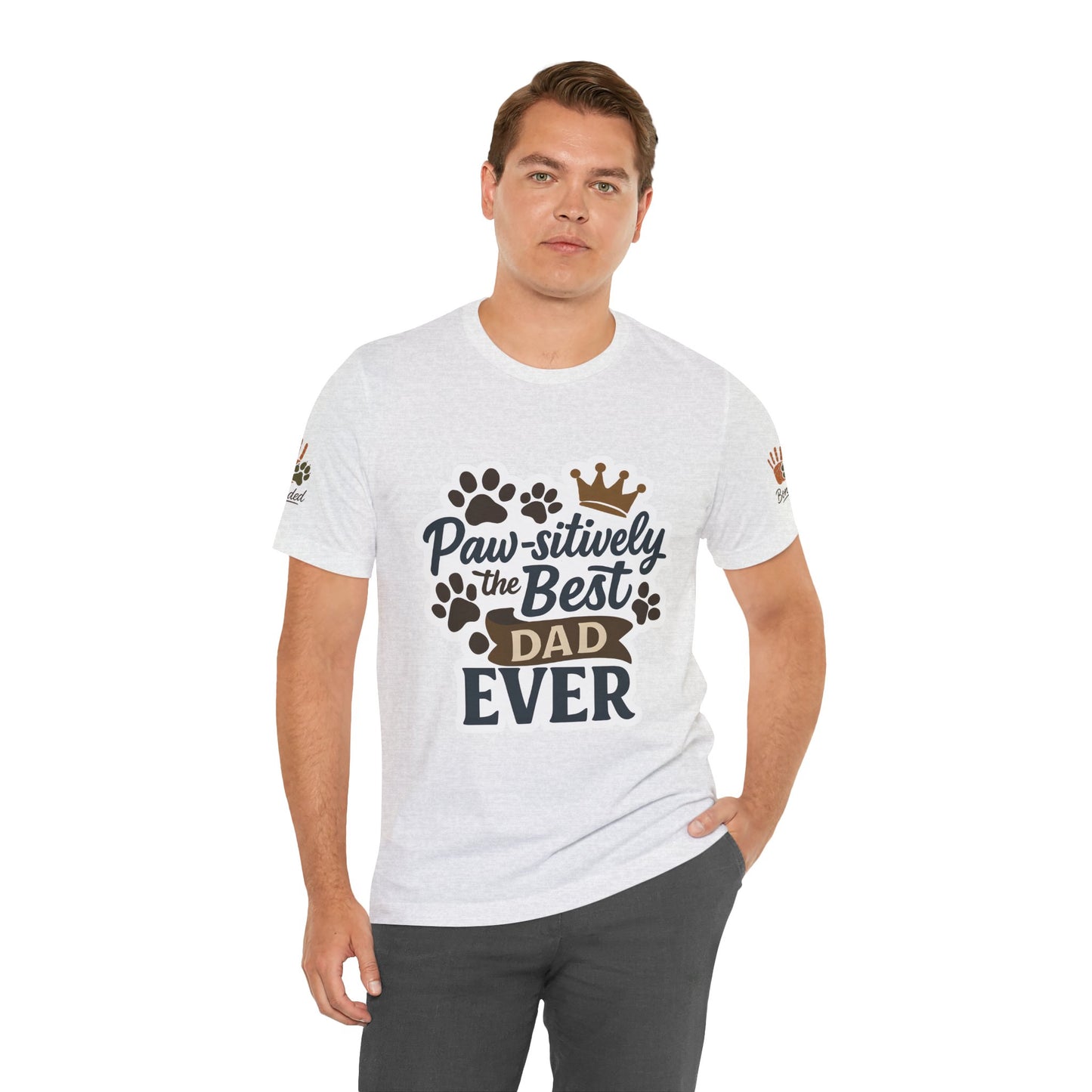 Paw-sitively the Best Dog Dad Ever | Bella + Canvas 3001 Olive Tee