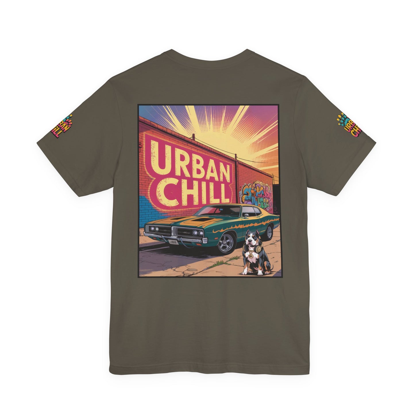 Urban Chill Rooftop Premium Graphic Tee – Multi-Print Bella+Canvas 3001