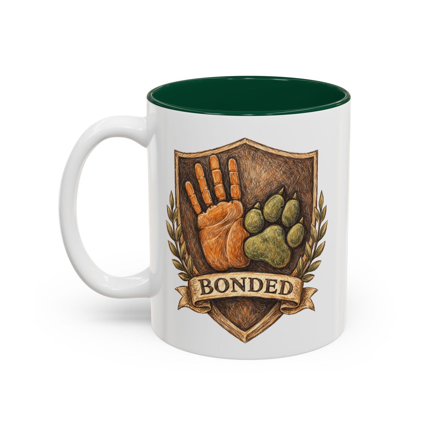 Personalized Dog Mug – Custom Digital Pencil Sketch Portrait (Men’s Edition – Bonded Shield)