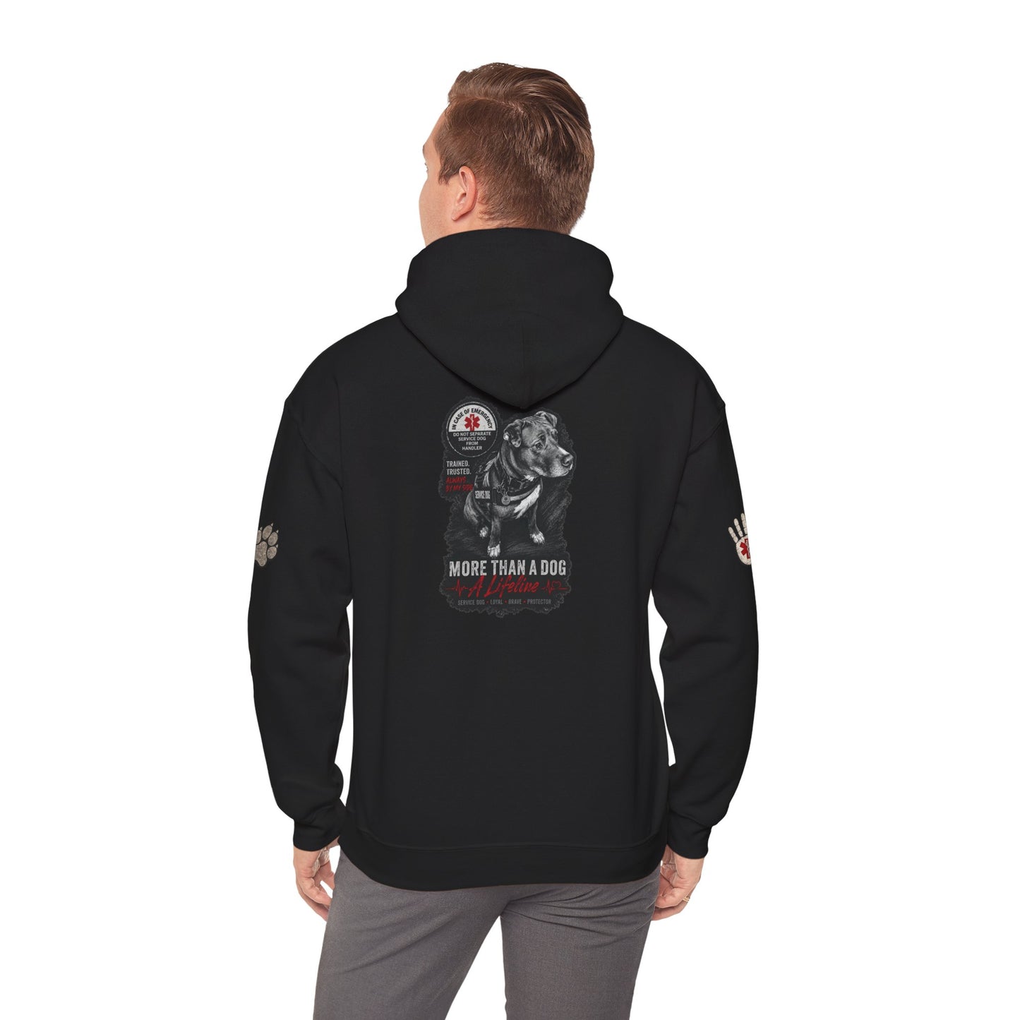 Personalized Service Dog Hoodie – "More Than a Dog, A Lifeline" Custom Pet Portrait Hoodie