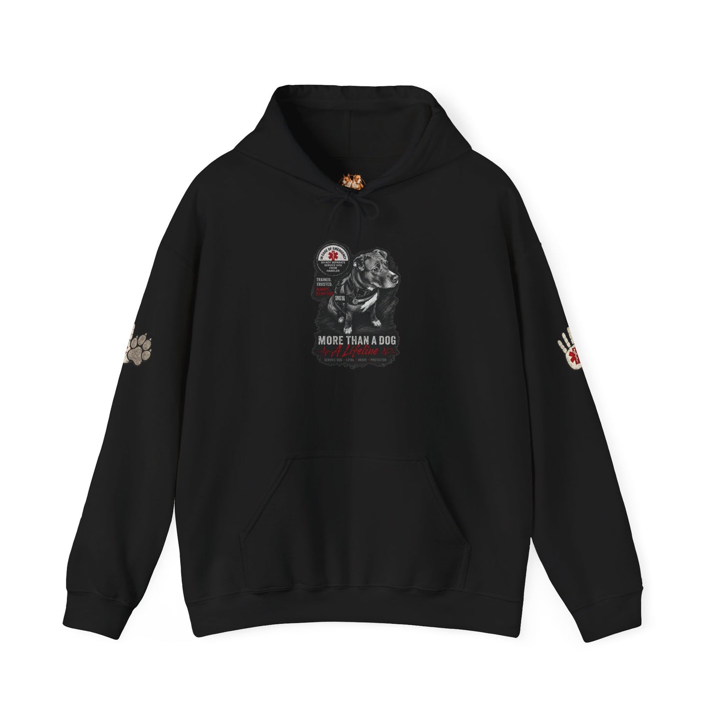 Personalized Service Dog Hoodie – "More Than a Dog, A Lifeline" Custom Pet Portrait Hoodie