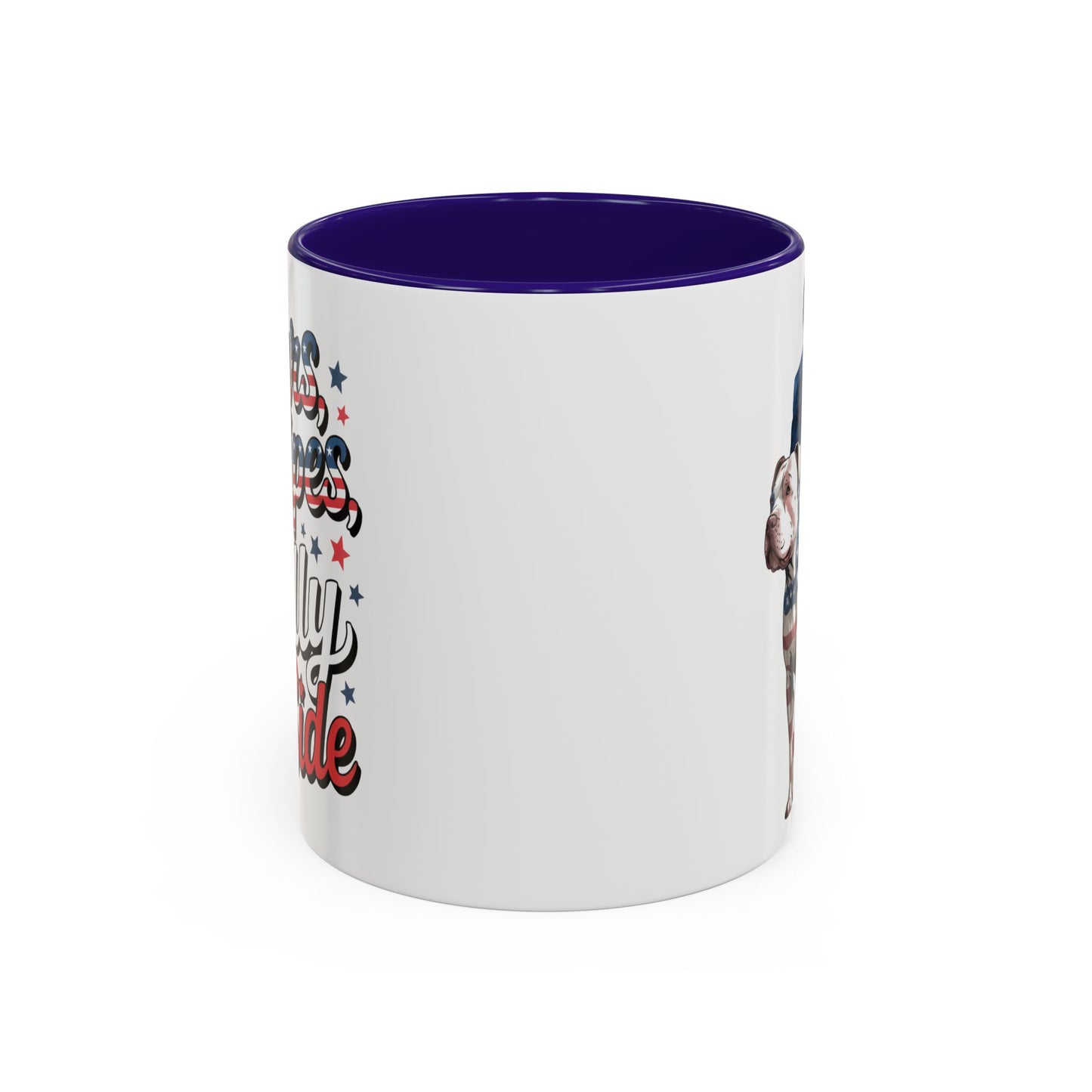 Bullies By My Side Mug – Blue Man Stars & Stripes Pitbull Coffee Cup