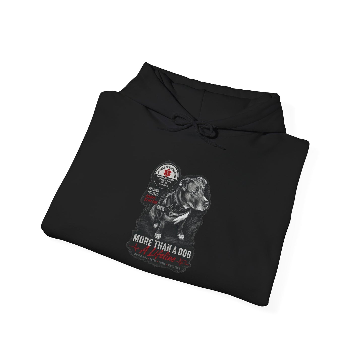 Personalized Service Dog Hoodie – "More Than a Dog, A Lifeline" Custom Pet Portrait Hoodie