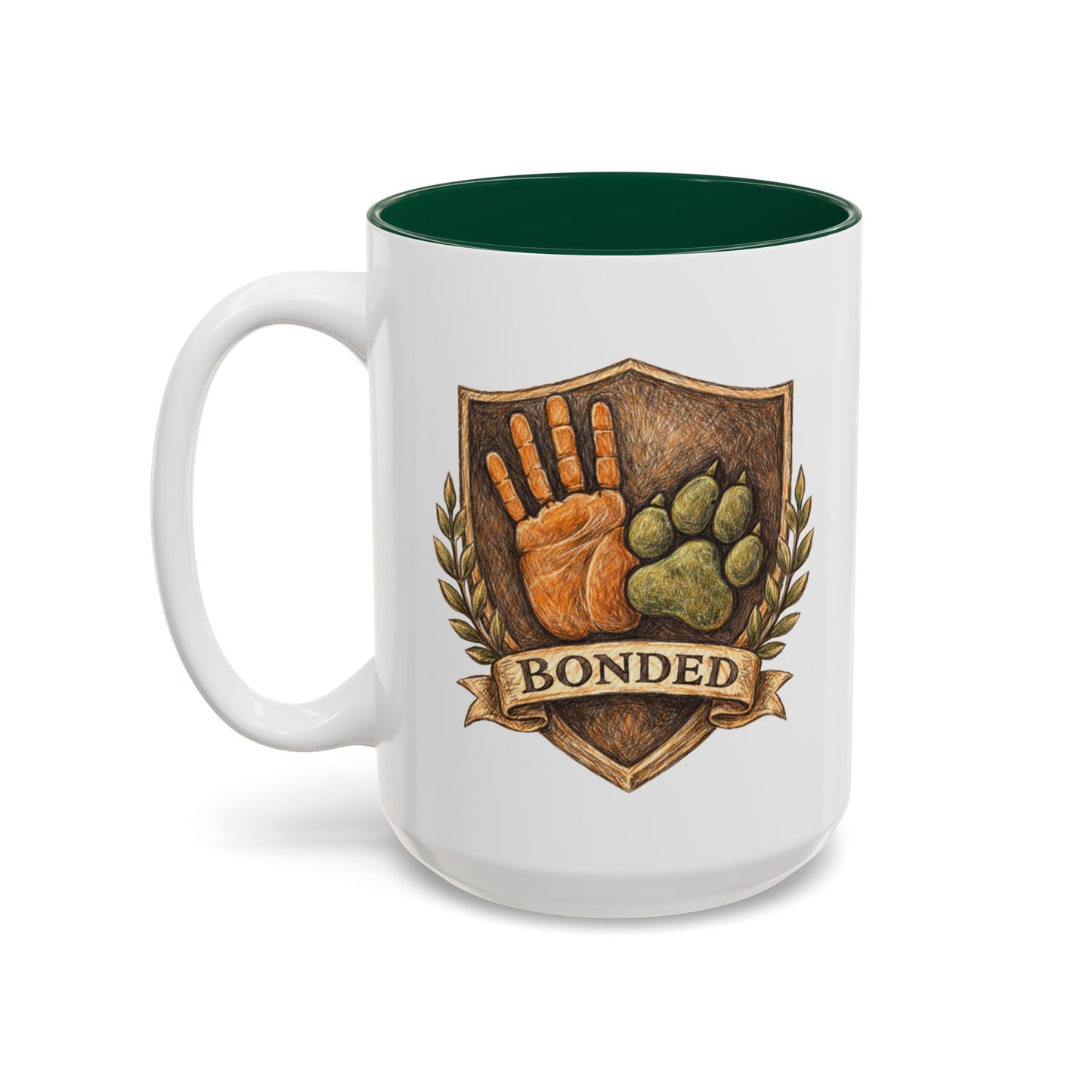 Personalized Dog Mug – Custom Digital Pencil Sketch Portrait (Men’s Edition – Bonded Shield)