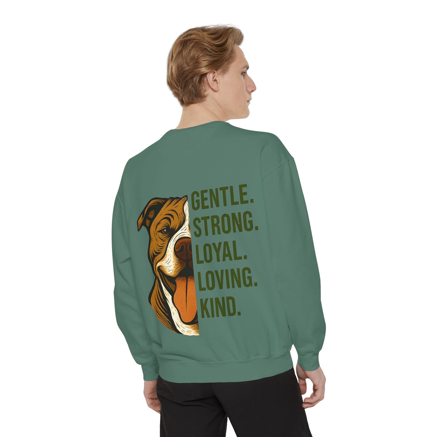 Gentle & Loyal Pit Bull Sweatshirt | Comfort Colors® 1566 Unisex Garment-Dyed