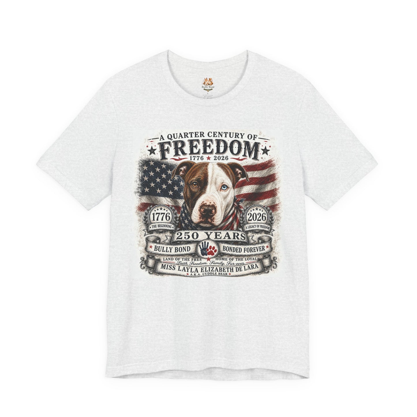 Custom 250 Years of Freedom Service Dog Tribute Shirt – Personalized Patriotic Dog Portrait Tee