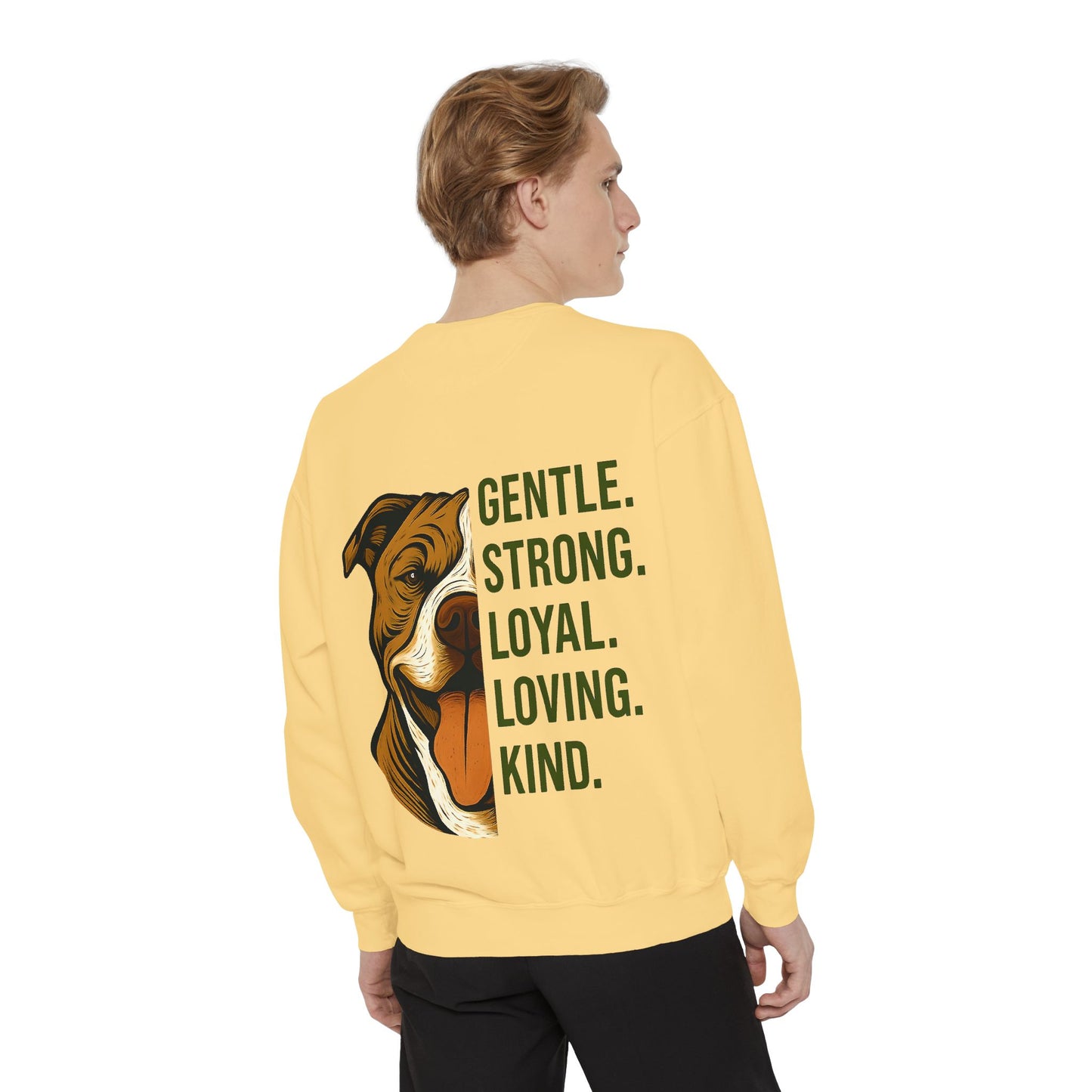 Gentle & Loyal Pit Bull Sweatshirt | Comfort Colors® 1566 Unisex Garment-Dyed