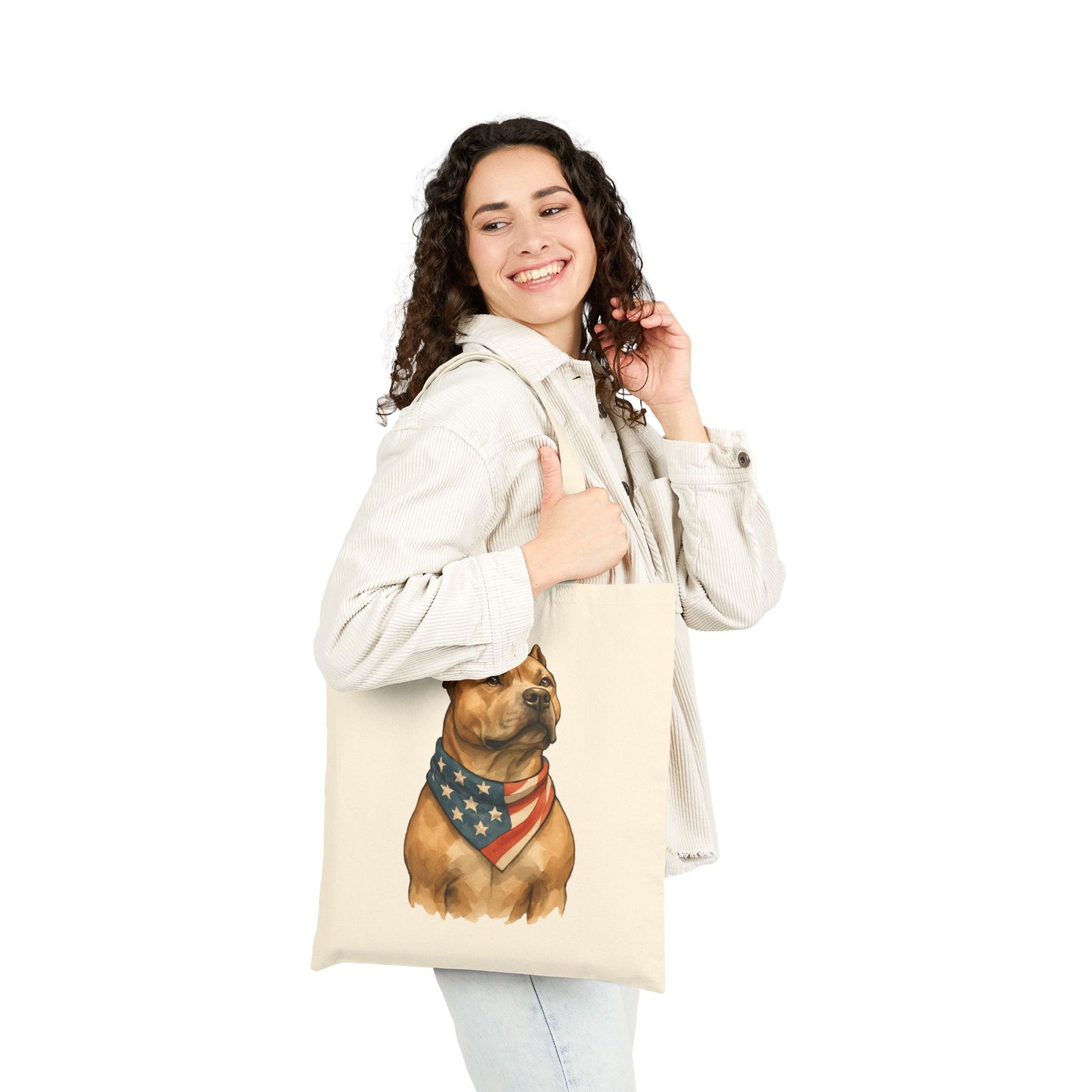 Patriot Pitbull Canvas Tote Bag – Bully Bond Corp