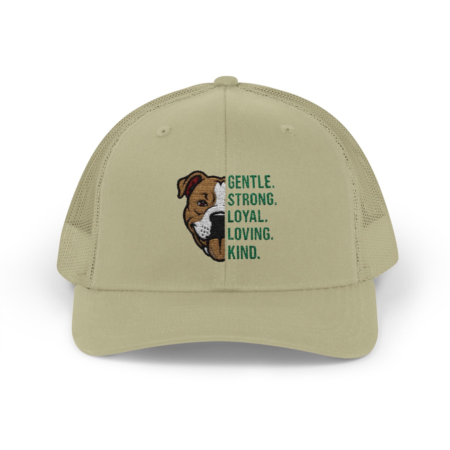 Gentle Strong Loyal Loving Kind Pitbull Trucker Cap | Yupoong 6606