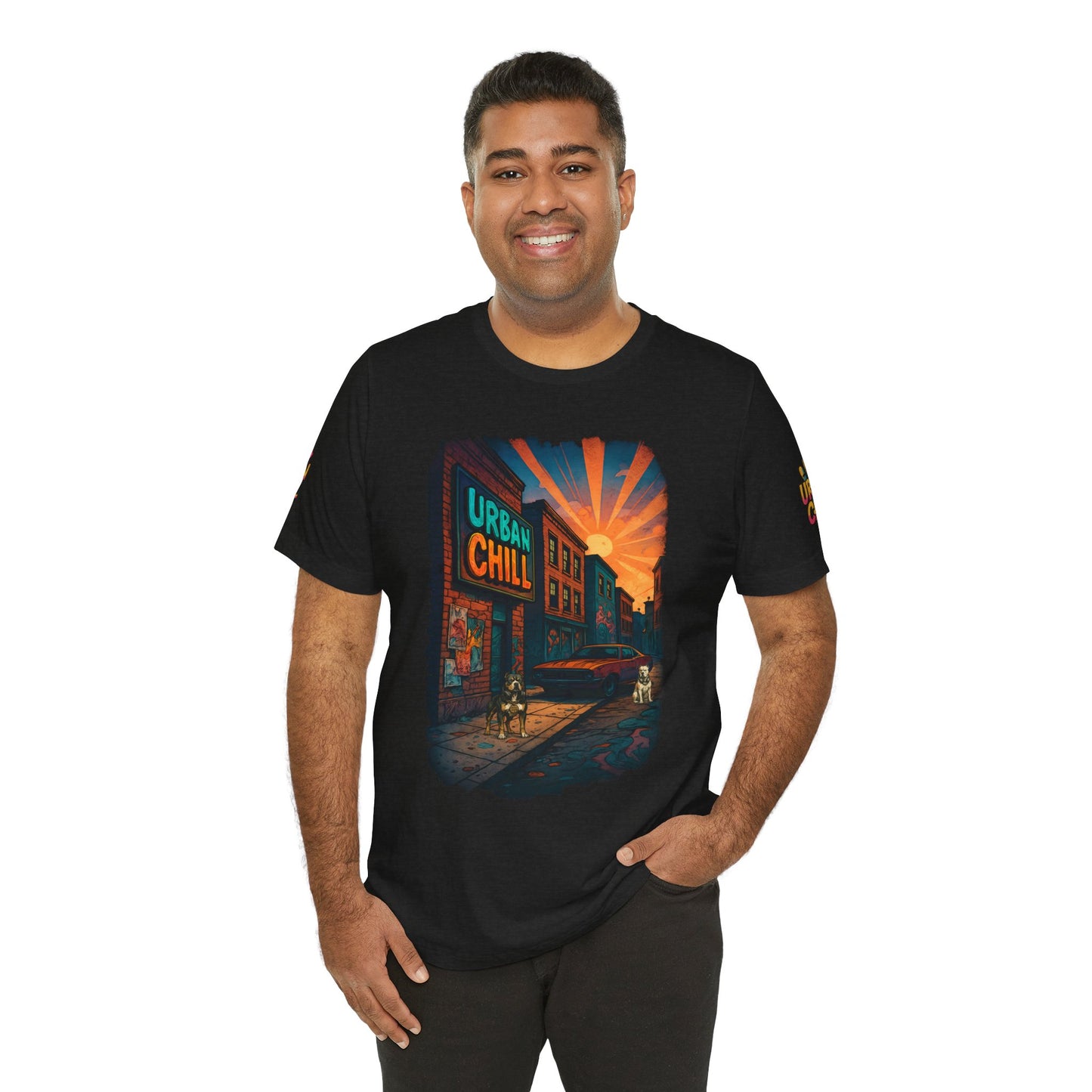 Urban Chill Sunset Pitbull Street Tee – Bella + Canvas 3001