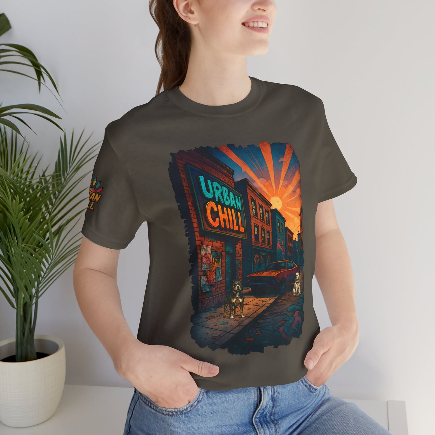 Urban Chill Sunset Pitbull Street Tee – Bella + Canvas 3001
