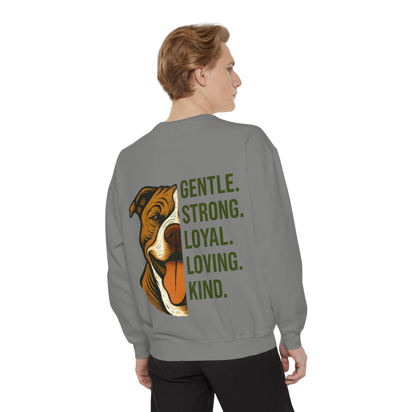 Gentle & Loyal Pit Bull Sweatshirt | Comfort Colors® 1566 Unisex Garment-Dyed