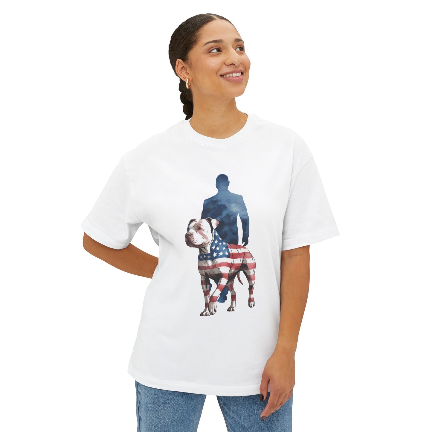 Stars, Stripes, and Bully by My Side – Patriotic Pitbull T-Shirt