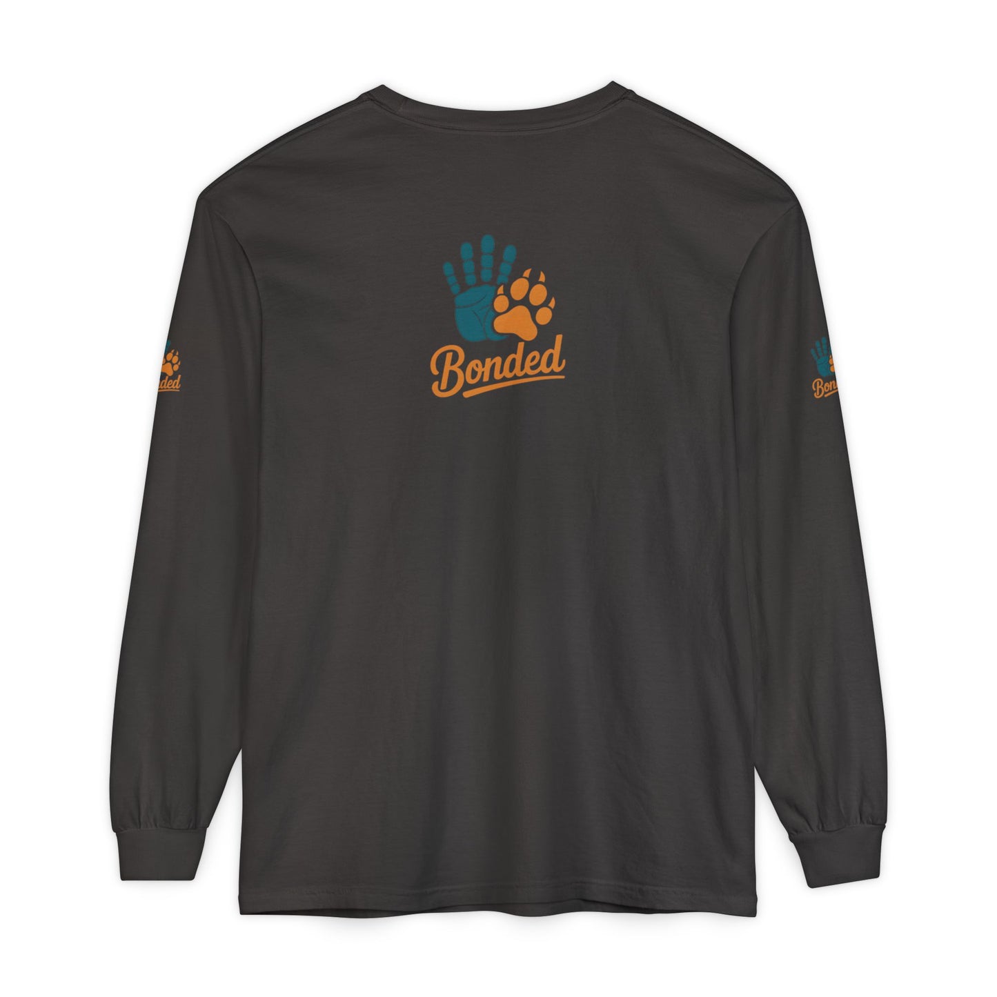 Football Player & Dog Long Sleeve Tee — ‘Rescue’ Paw Print Back Design
