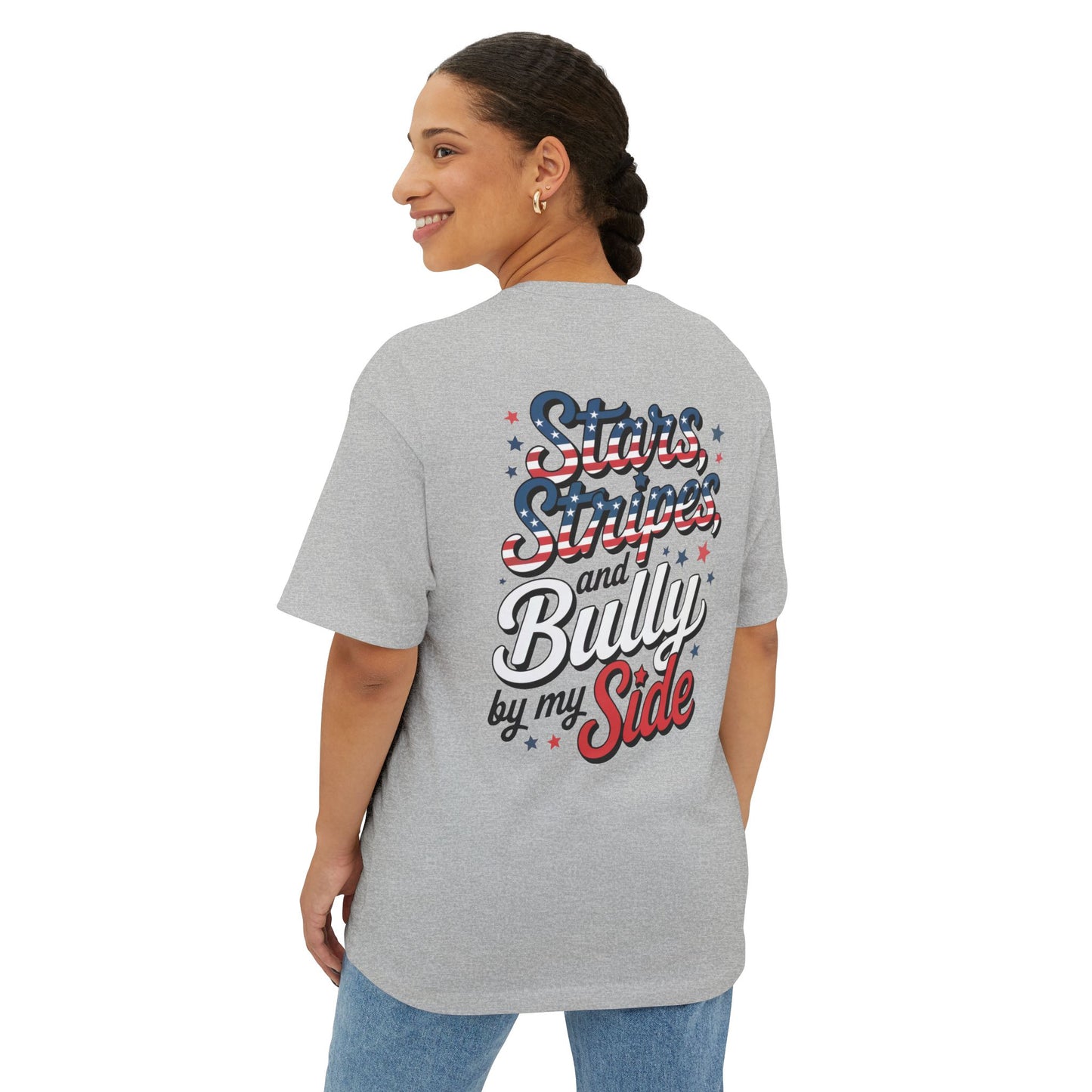 Stars, Stripes, and Bully by My Side – Patriotic Pitbull T-Shirt