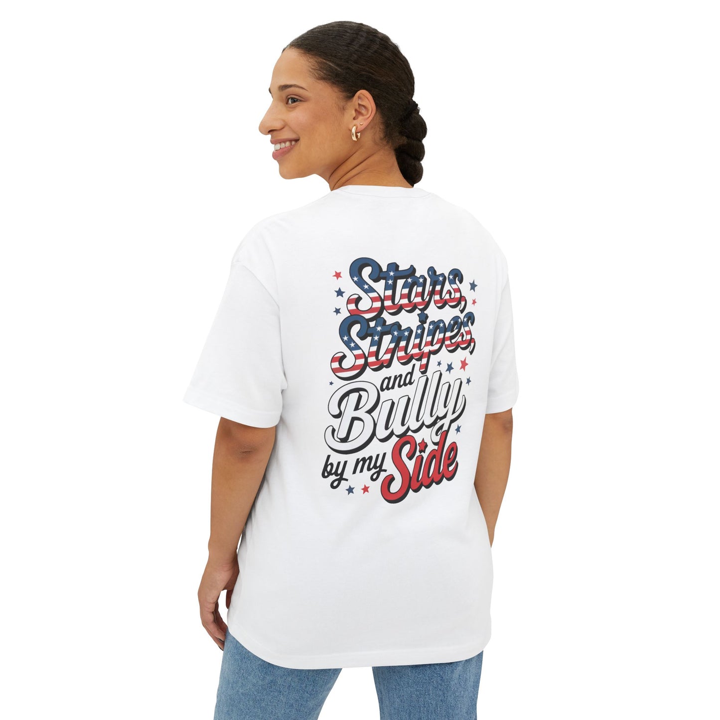 Stars, Stripes, and Bully by My Side – Patriotic Pitbull T-Shirt