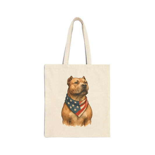 Patriot Pitbull Canvas Tote Bag – Bully Bond Corp