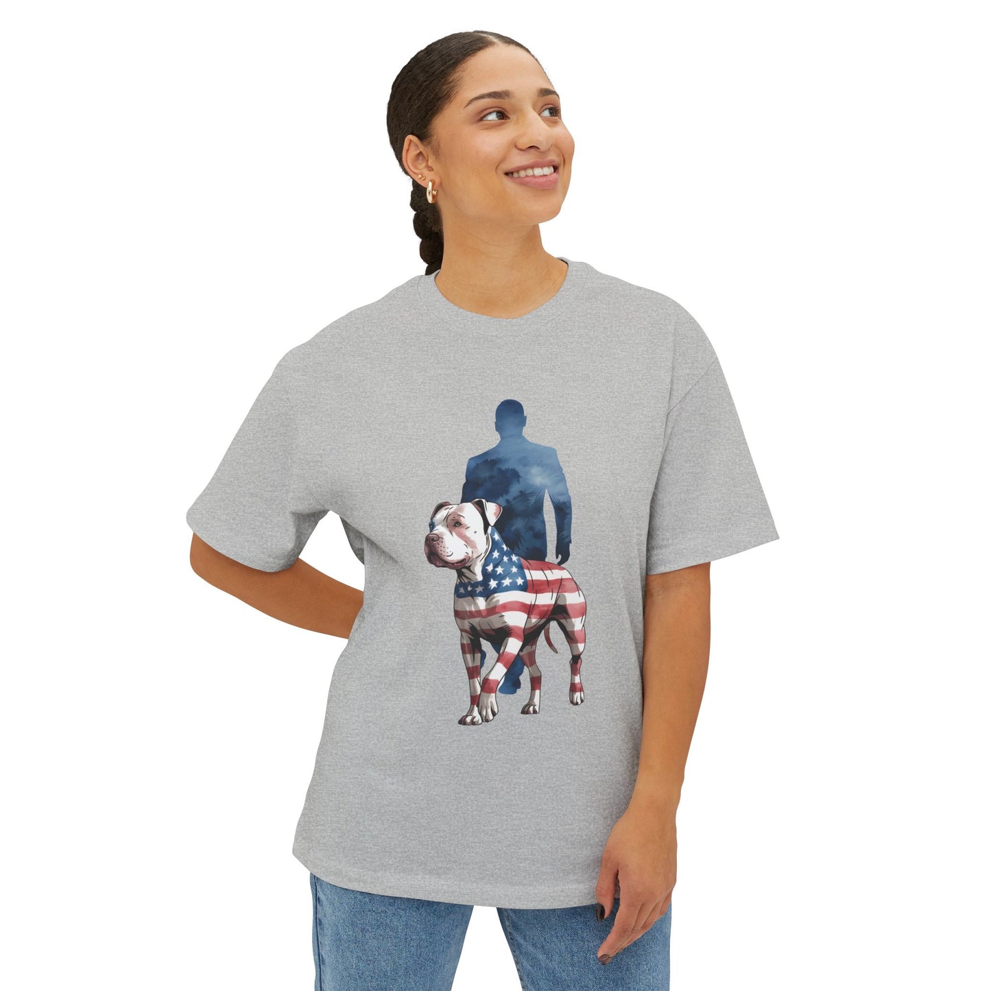 Stars, Stripes, and Bully by My Side – Patriotic Pitbull T-Shirt