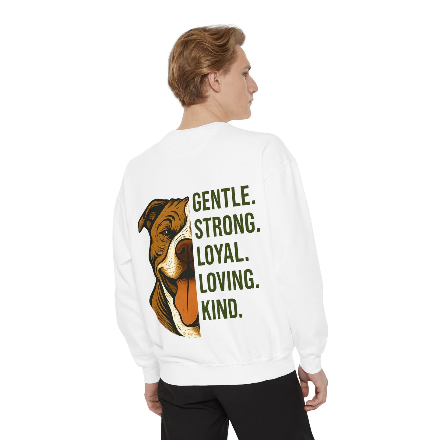 Gentle & Loyal Pit Bull Sweatshirt | Comfort Colors® 1566 Unisex Garment-Dyed