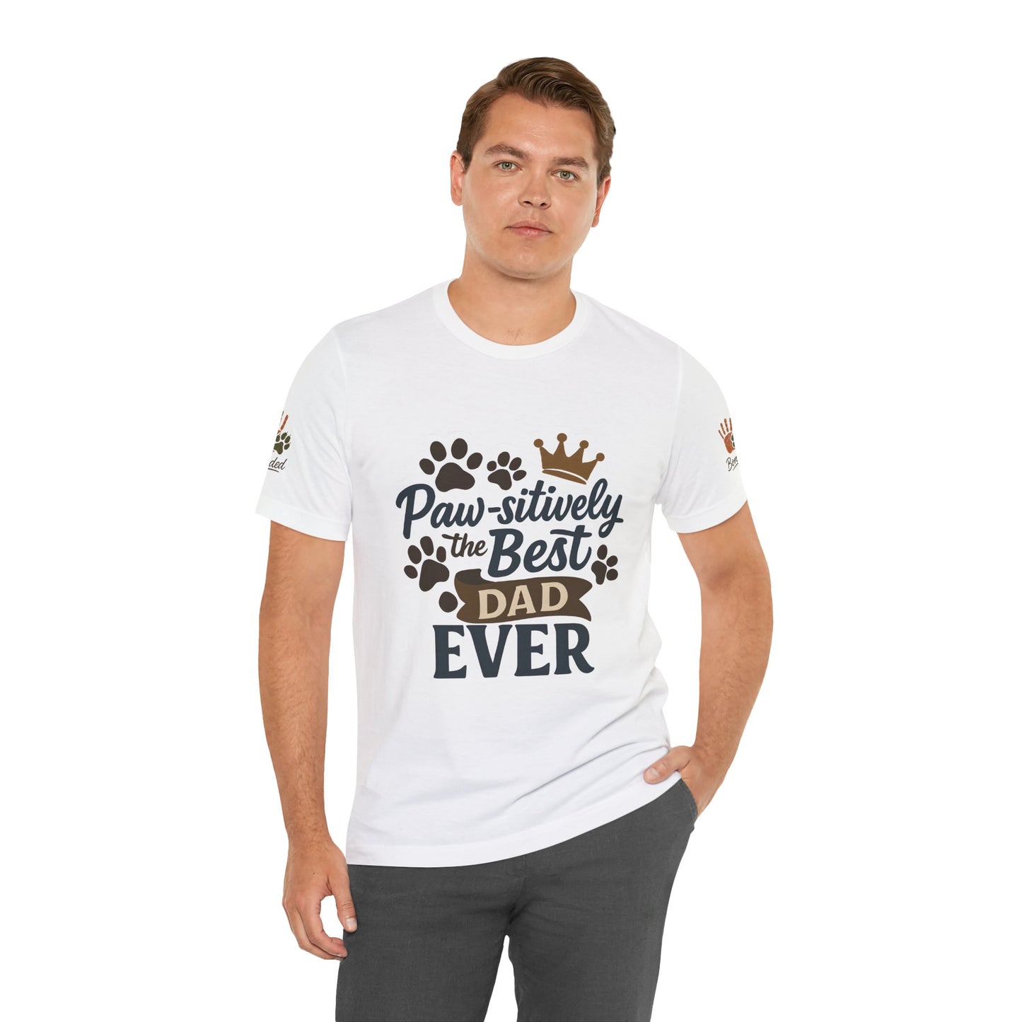 Paw-sitively the Best Dog Dad Ever | Bella + Canvas 3001 Olive Tee