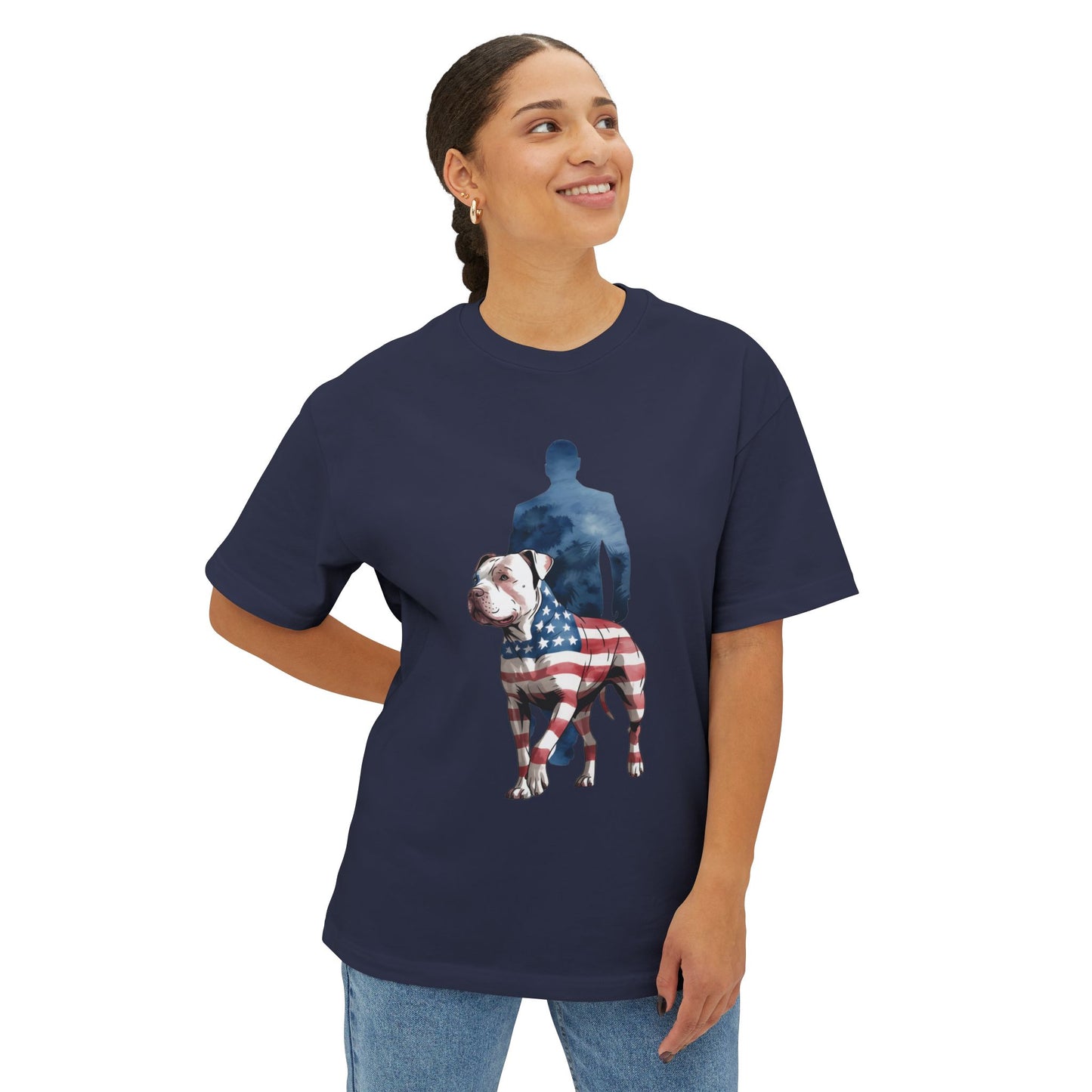 Stars, Stripes, and Bully by My Side – Patriotic Pitbull T-Shirt